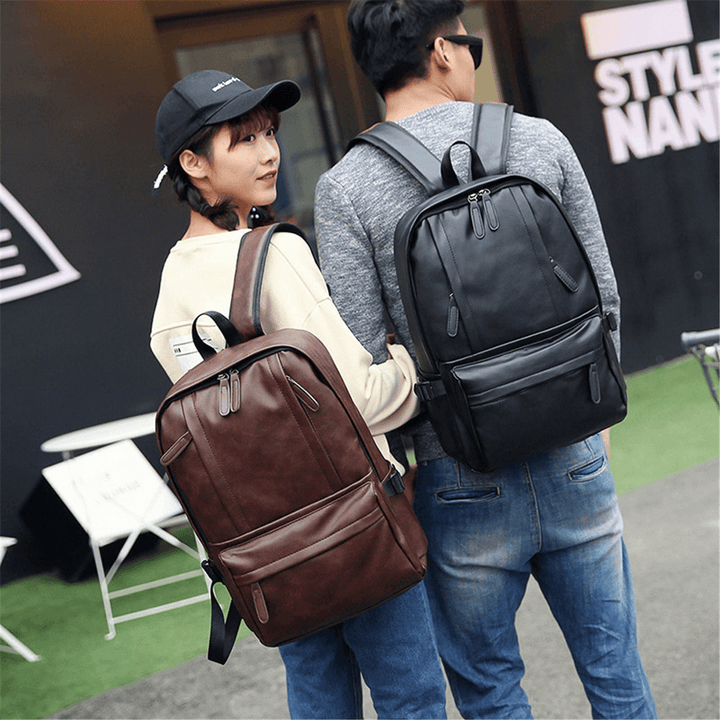 13L Leather Backpack Rucksack Laptop Shoulder Bag Outdoor Sports Travel - MRSLM