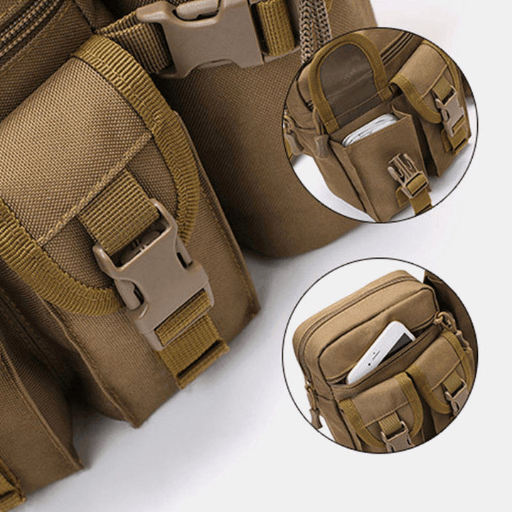 Men Nylon Camouflages Multifunction Outdoor Water Bottle Waist Bag Tactical Bag - MRSLM