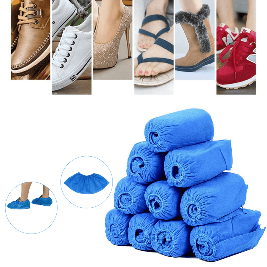 100 Pcs Disposable Shoe Covers Workplace Indoor Non-Slip Overshoes Boots Cover - MRSLM