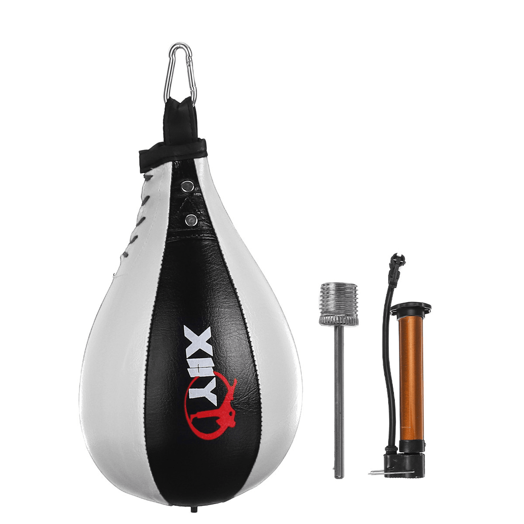PU Leather Boxing Punching Ball Inflatable Boxing Pear Shape Exercise Speed Bag Double End Boxing Speed Ball - MRSLM