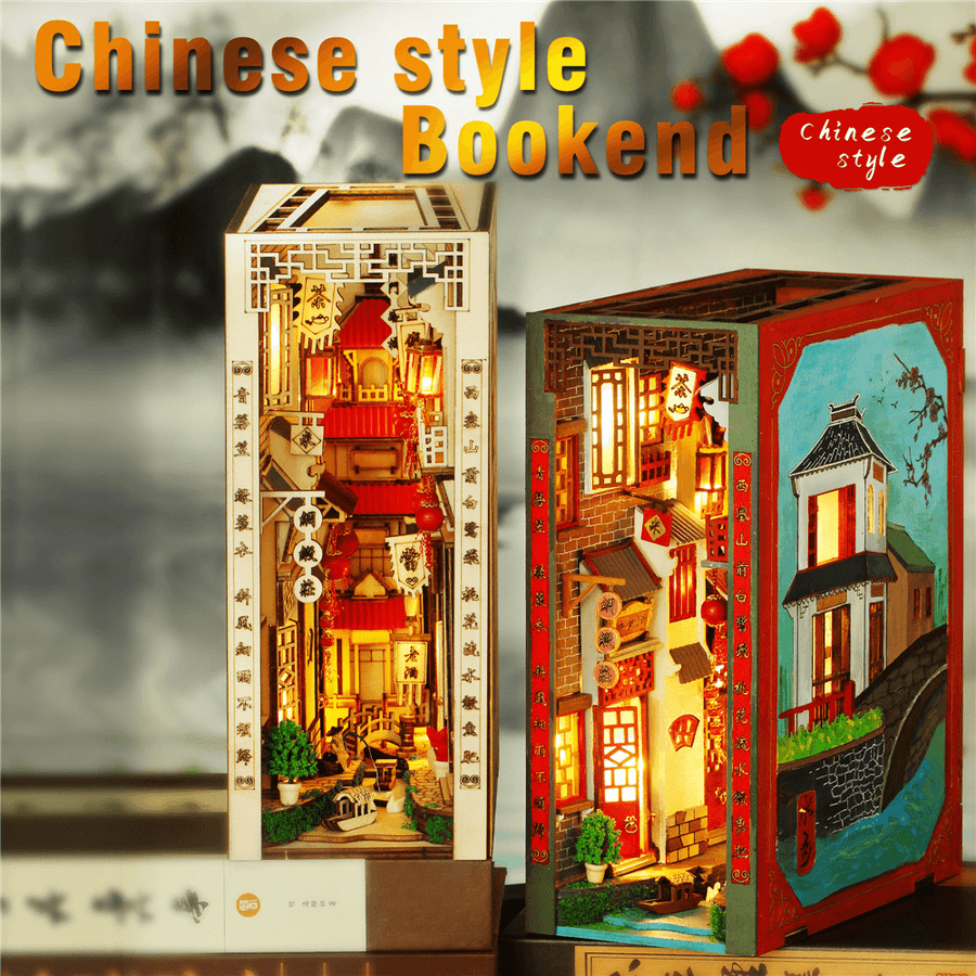 Iie Create Manual Assembly Dream around the South of the Yangtze River Bookend Colored Version with Remote Switch Light Doll House Toys - MRSLM