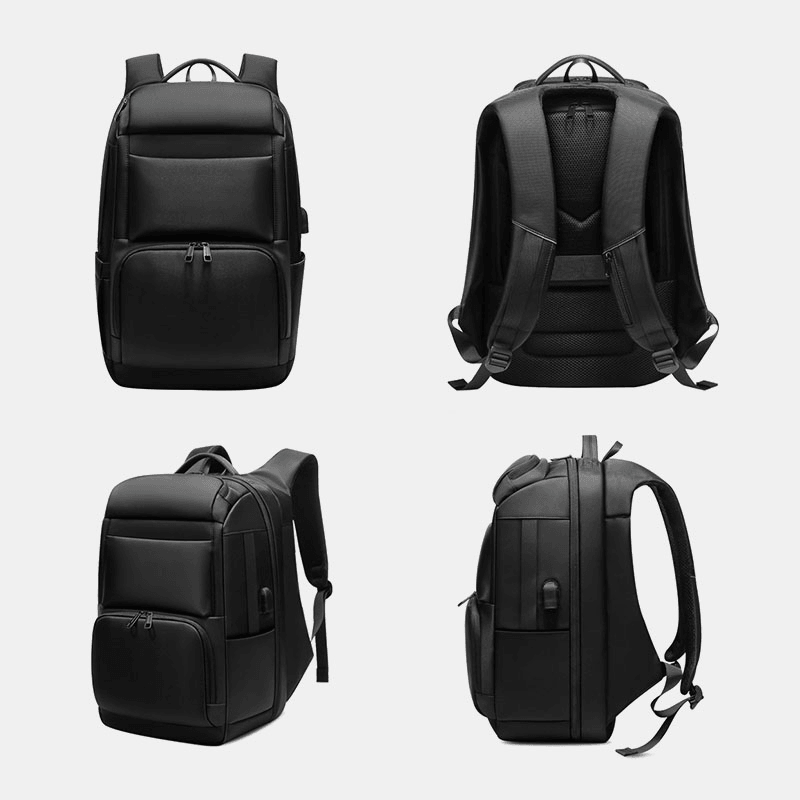 Men Multi-Layer Space Large Capacity 17 Inch Labtop Business Work Bag with USB Charging Anti-Theft Backpack - MRSLM