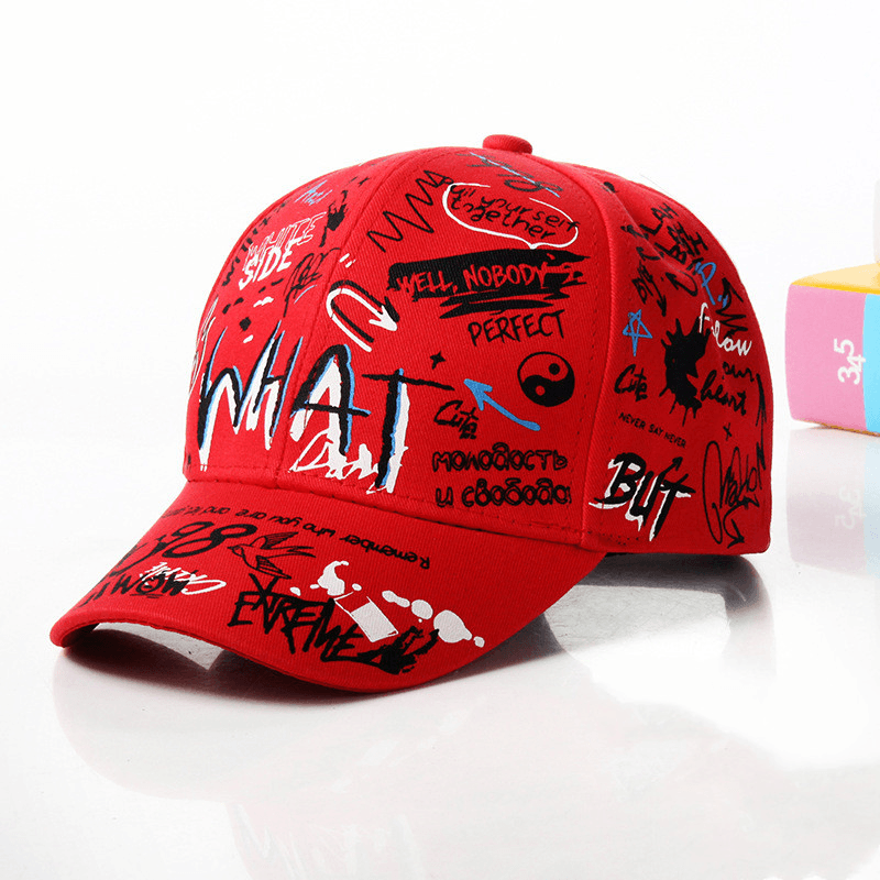 New WHAT Graffiti Baseball Cap Hip Hop Tide Hat Summer Travel Shade Caps Men Women Outdoor Sports Casual Hats Snapback Hats Gorr - MRSLM