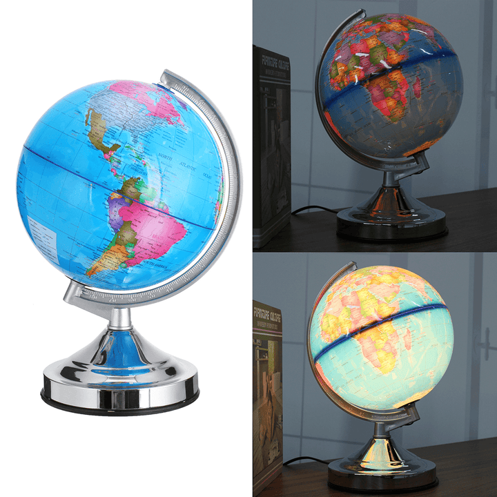 Illuminated Lamp Rotating World Earth Globe Ocean Desk Globe LED Night Light - MRSLM