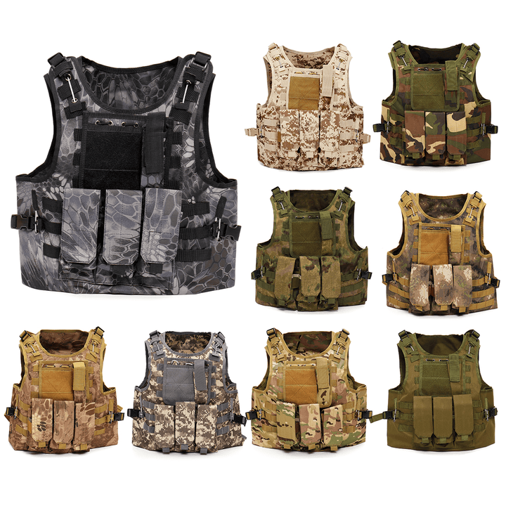 Outdoor Tactical Military Vest Sports Hunting Hiking Climbing Plate Carrier Paintball Combat Vest - MRSLM