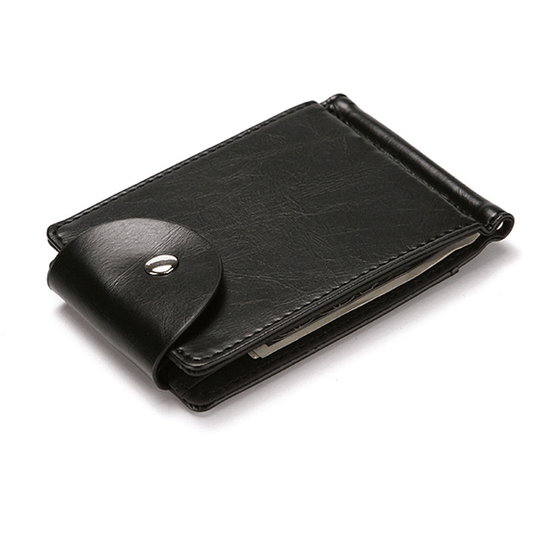 Men Faux Leather Creative Money Clip Wallet - MRSLM