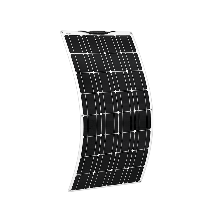 18V 100W Semi-Flexible Solar Panel Battery Charger Lightweight Connector Charging for RV Boat Cabin Tent Car - MRSLM