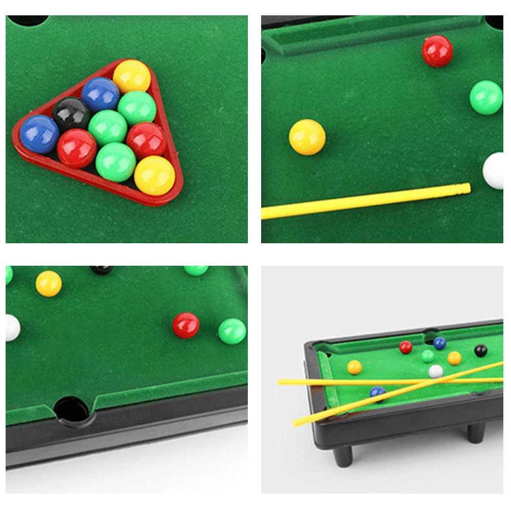 Mini Table Ball Game Set Parent-Child Billiards Game Snooker Table with Pole Frame Snooker Pool Table - MRSLM