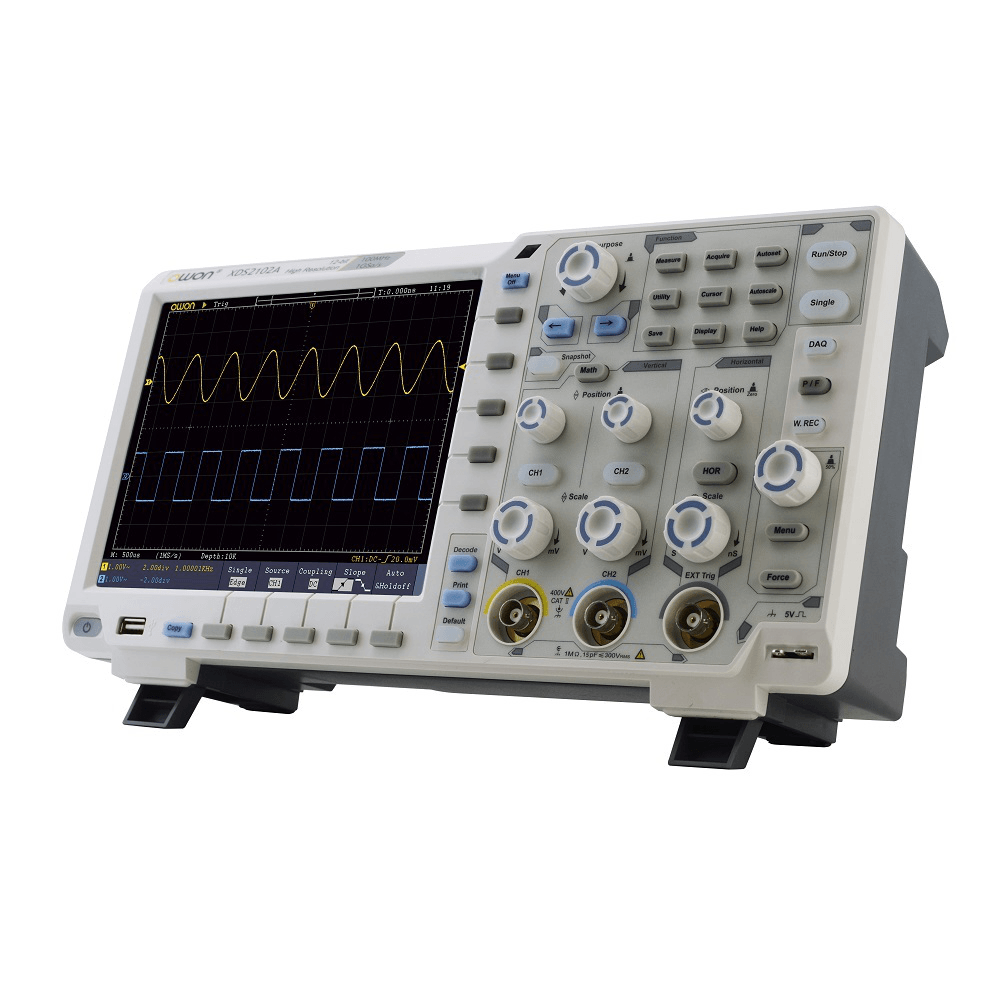 Owon XDS2102A Digital Oscilloscope 12 Bits Vertical Resolution 100Mhz 1Gs/S 8 Inch LCD Display 2CH High Resolution Digital Storage Oscilloscope Scopemeter Scope Meter - MRSLM