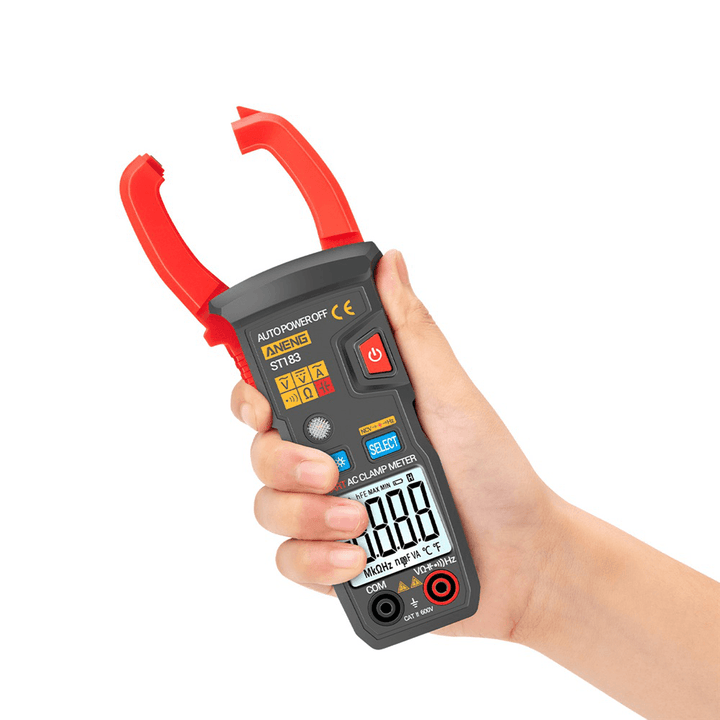 ANENG ST183 Digital Clamp Meter AC Current 6000 Counts True RMS Multimeter DC/AC Voltage Tester Hz Capacitance NCV Ohm Tests - MRSLM