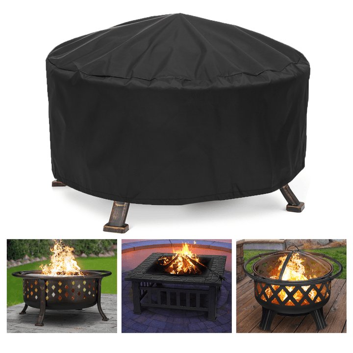 Kingso 36 Inch round Fire Pit Cover Waterproof Burning Pit Bonfire Pit Cover for Outdoor Garden Patio Camping - MRSLM