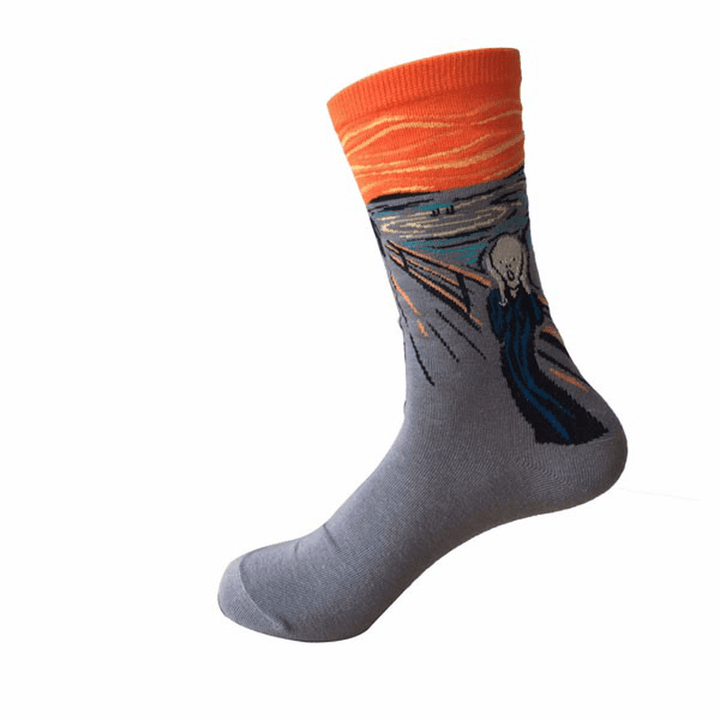 Multicolors Painting Pattern Cotton Art Socks - MRSLM