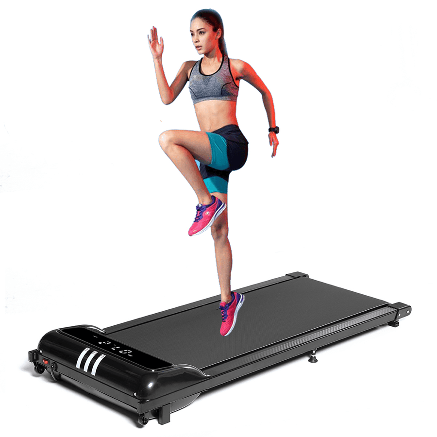 Mini 1.5Hp Electric Treadmill Remote Control Treadmill Running Fitness Machine Width Belt Speed/Time/Mileage Display - MRSLM