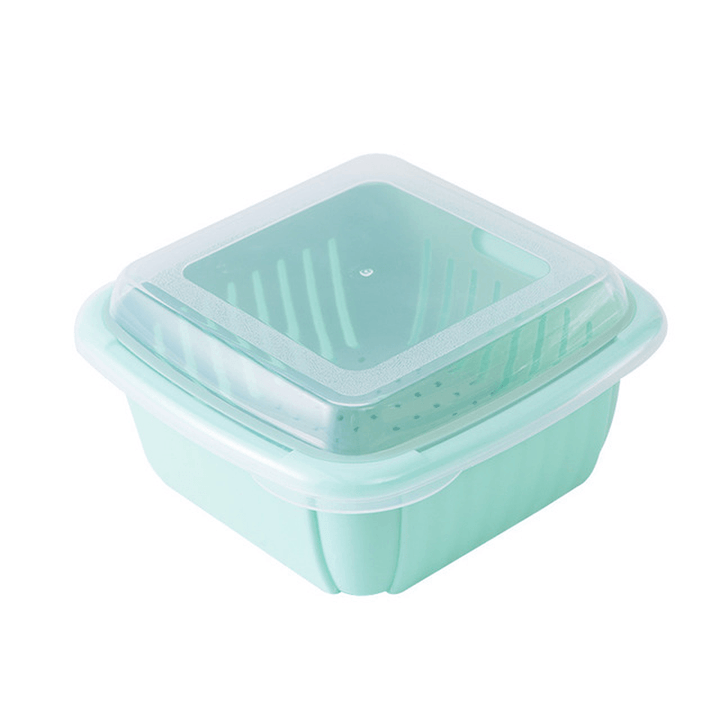 Double Layers Drain Basket Quick Drain Wash Fruits Vegetables Kitchen Tray Storage Basket Kitchen Storage Boxes - MRSLM