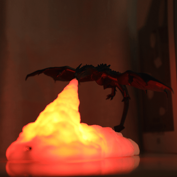 3D Print LED Fire Dragon Ice Dragon Lamps Night Light Rechargeable Soft Light for Bedroom Living Room Camping - MRSLM