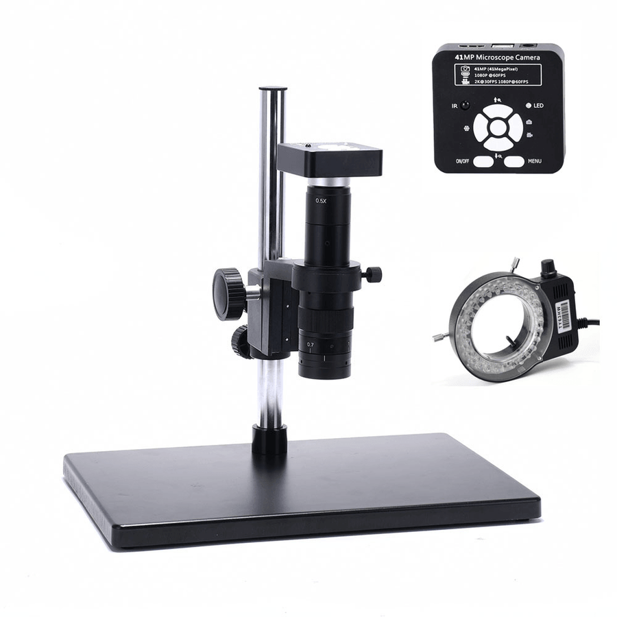 HAYEAR Full Set 41MP 2K Industrial Soldering Microscope Camera USB Outputs 180X C-Mount Lens 56 LED - MRSLM