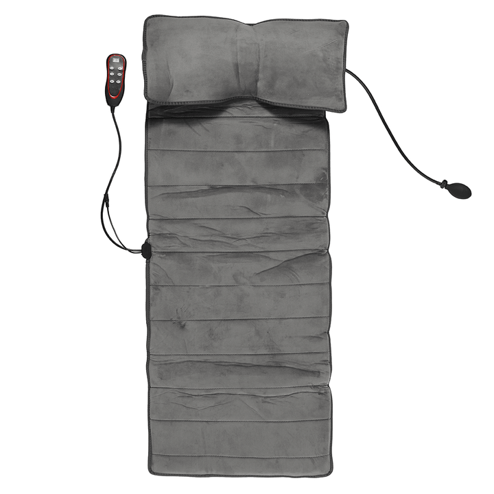 9-Gears Adjust Electric Vibrator Heating Back Neck Massager Mattress Leg Waist Cushion Mat Home Office Pain Relief Relax Massage Pad - MRSLM