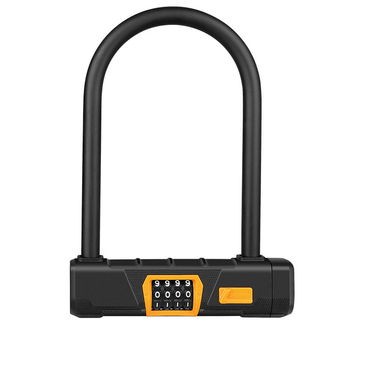 JAKROO U-Lock 4-Digit Secure Password Bike Lock Anti-Theft Steel Multipurpose Lock for Bike Scooter Motorcycle - MRSLM