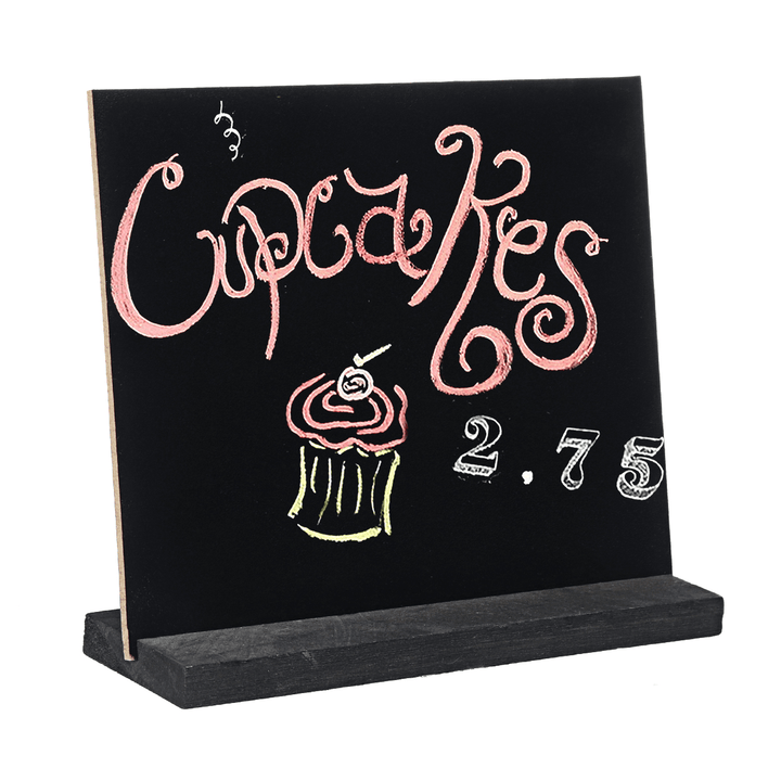 Blackboard Double Side Rustic Sign Message Board Cafe School with Base Stands - MRSLM