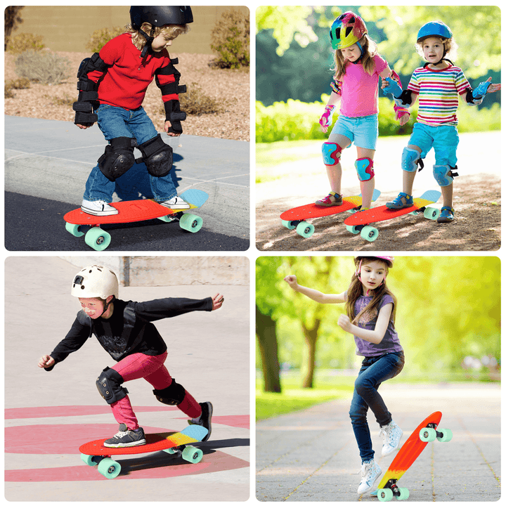 23Inch Kids Skateboard Flashing Four-Wheel Longboard Children Mini Cruiser Scooter Max Load 50Kg - MRSLM