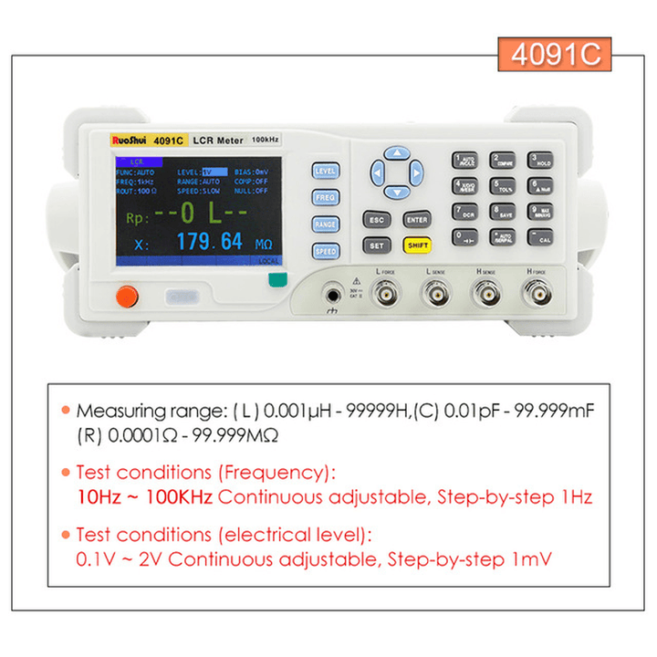 VC4091A/C High Precision Digital Bridge Capacitance Resistance Inductance Measure LCR Meter Electronic Component Tester - MRSLM