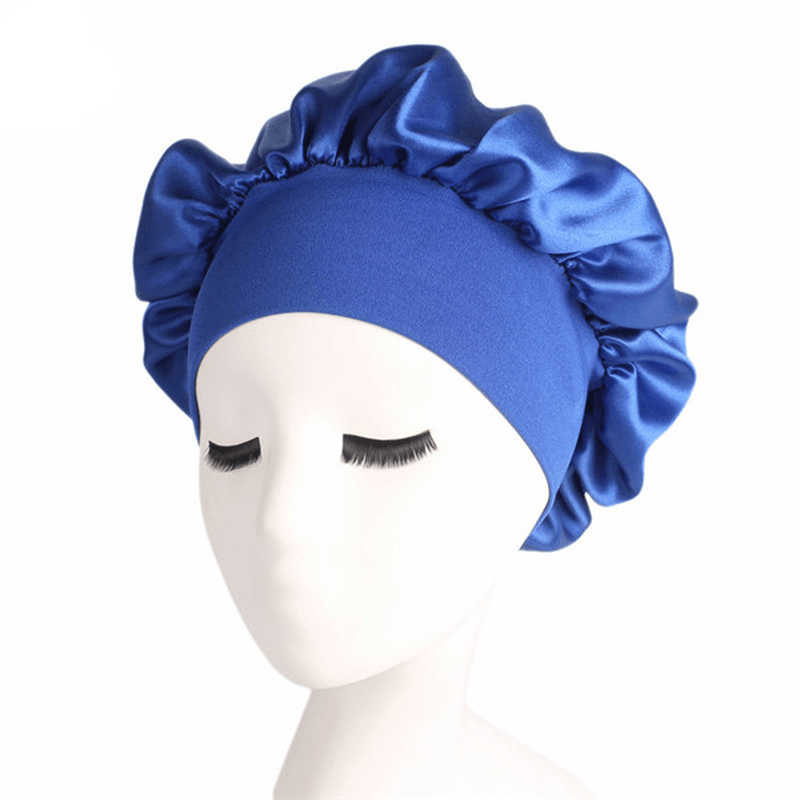 Black Fleece Elastic Bathing Cap Headband Shower Cap - MRSLM