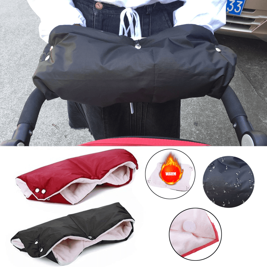 Baby Stroller Waterproof Anti-Freeze Gloves Winter Pushchair Warmer Hand Cover Outdoor Hiking Travel - MRSLM