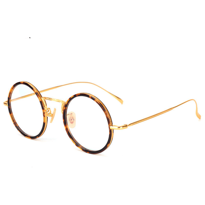 Imported Plate Ladies round Small Frame Glasses Metal Thin Legs - MRSLM