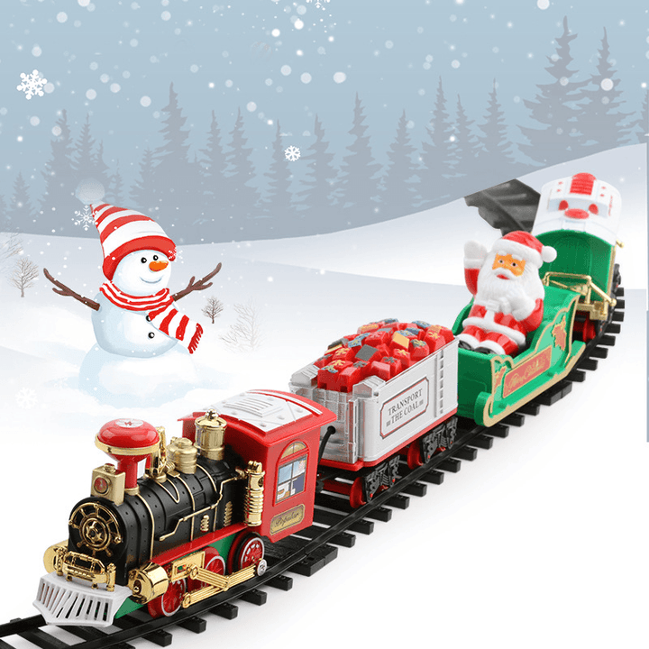 Electric Sound and Light Hang Christmas Tree Rail Car Gift Toys - MRSLM