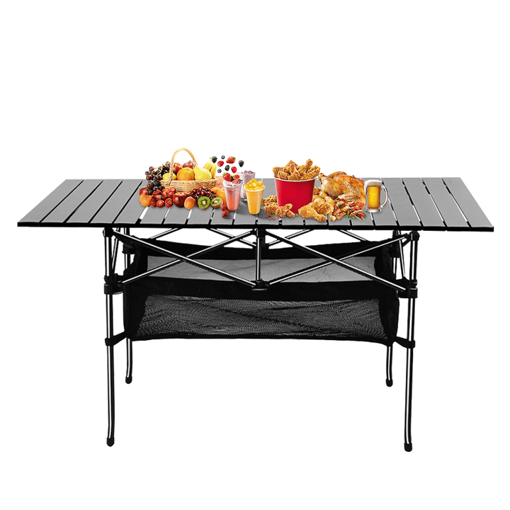 37X21.7X19.7 Inch Aluminium Aolly Folding Portable Picnictable Outdoor Camping BBQ Party with Net Bag - MRSLM