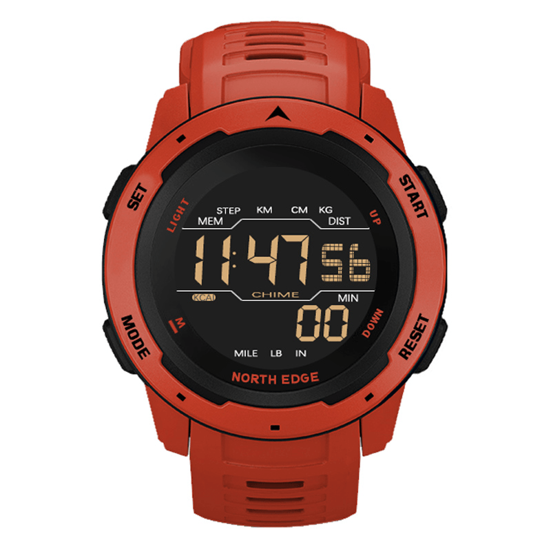 NORTH EDGE Mars Alarm Pedometer Countdown Sport Watch 50M Waterproof FSTN Screen Digital Watch - MRSLM