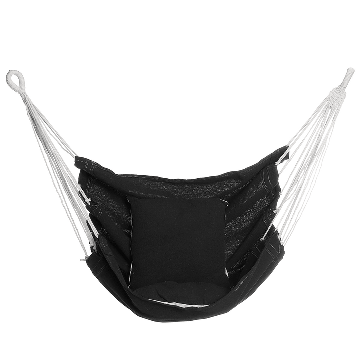 Camping Hammock Chair Swing Seat Indoor Outdoor Folding Hanging Chair with Ropes Pillow - MRSLM