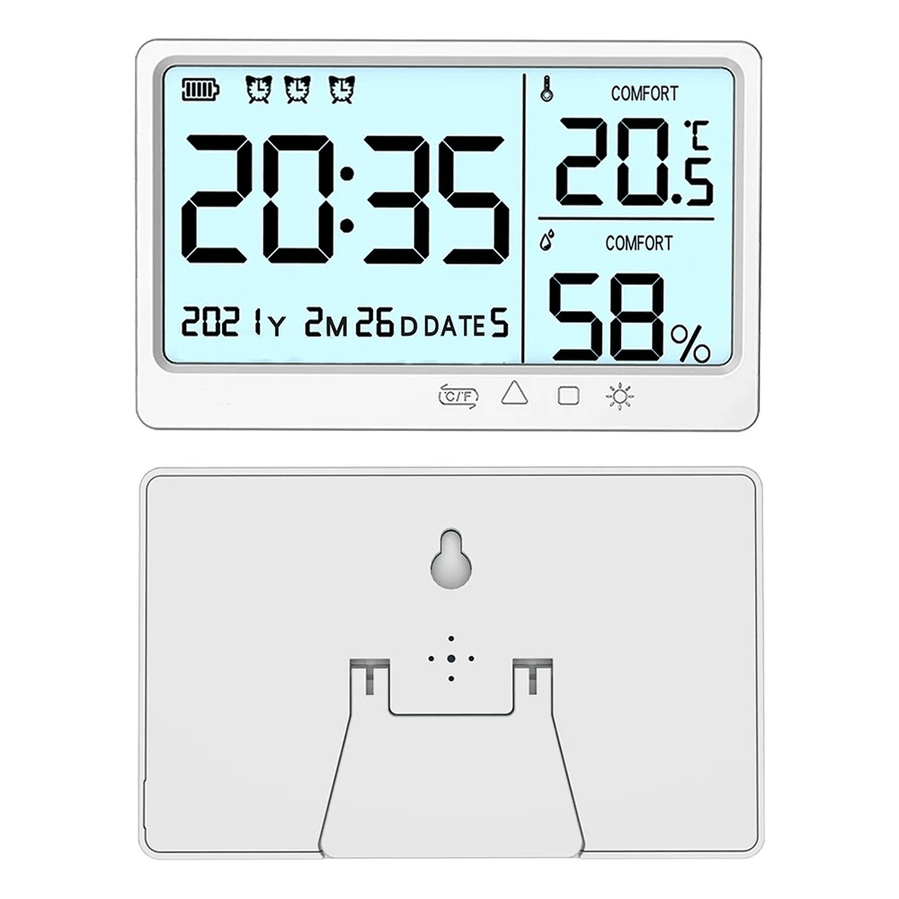 Multifunctional Temperature and Humidity Meter High Precision Thermo-Hygrometer with LCD Screen Backlight - MRSLM