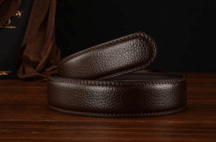 Belt Men'S Belt Leather Automatic Buckle 3.5Cm Belt Body Business Casual Middle-Aged Youth Trousers - MRSLM