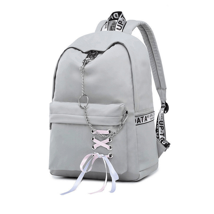 12L/18L Women USB Port Backpack Waterproof School Shoulder Bag Teenager Girls Handbag Outdoor Travel - MRSLM