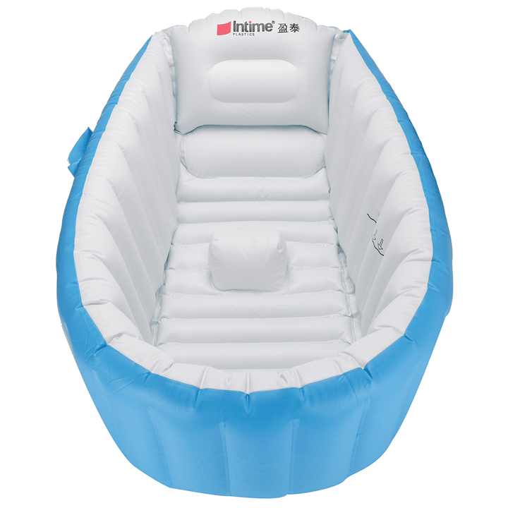 Portable Baby Inflatable Bathtub Thickening Folding Washbowl Tub-Pink/Blue - MRSLM
