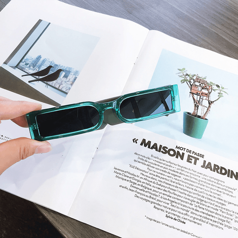 Rectangle Frame Fashion Sunglasses Women 2021 Hippie Vintage Designer Wholesale Bulk Shades Glass for Men and Women - MRSLM