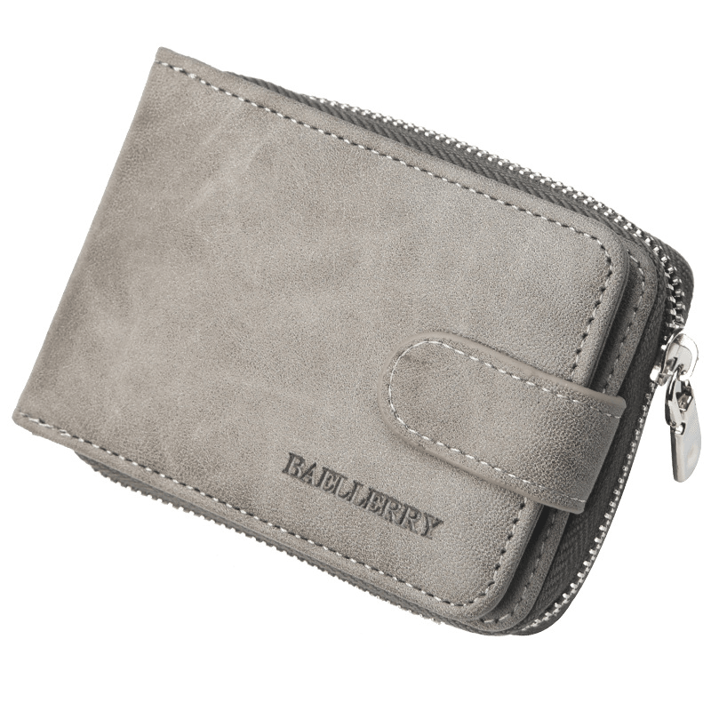 Baellerry Men Faux Leather Multi-Card Zipper Wallet - MRSLM