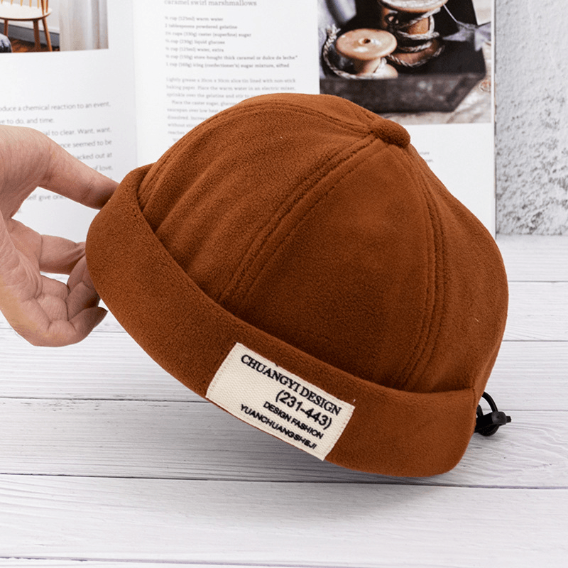 Brushed Plush Patch Melon Leather Hat Landlord Hat - MRSLM