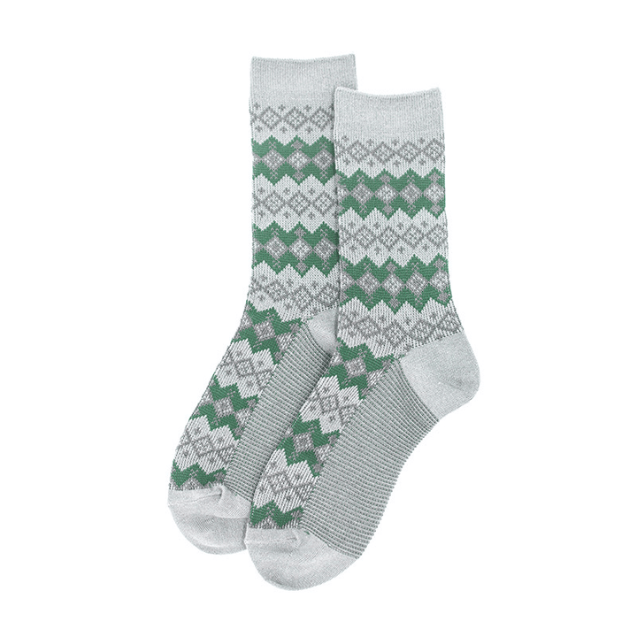 Mens Retro Ethnic Diamond Pattern Middle Tube Socks - MRSLM