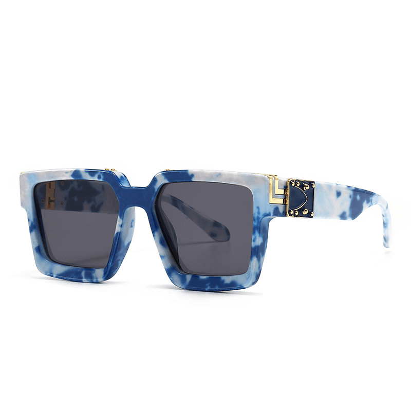 Retro Cloud Print Modern Blue Sky and White Cloud Sunglasses Female - MRSLM