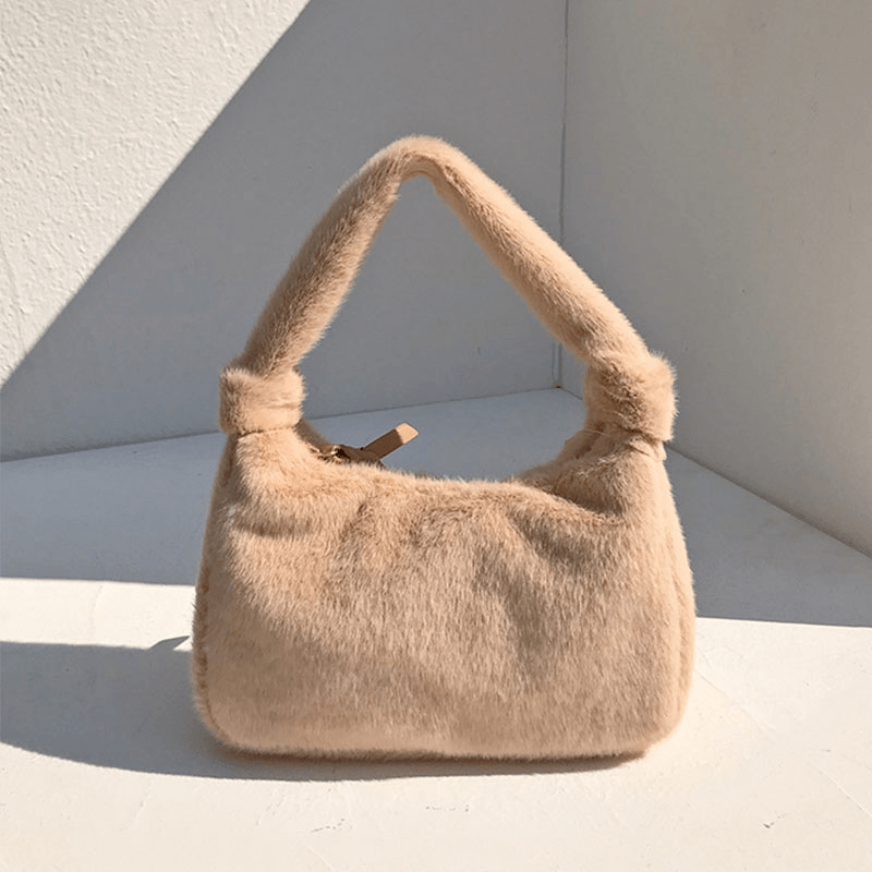 Women Plush Comfy Casual Underarm Bag Handbag Shoulder Bag - MRSLM