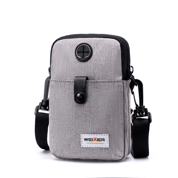 Men Earphone Hole Crossbody Bag Waist Bag Phone Bag for Outdoor Travel - MRSLM