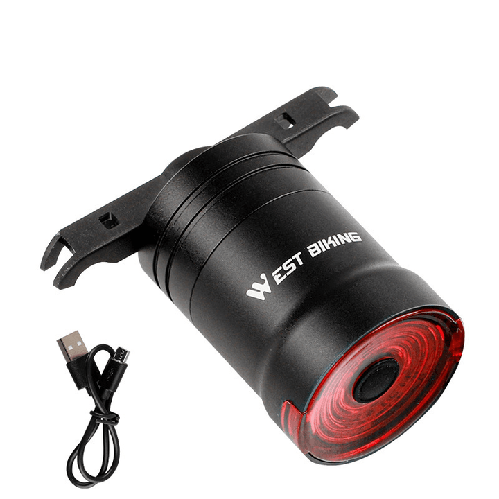 WEST BIKING 60Lm 350Mah Bike Tail Light Ultra Bright Manual/Induction USB Rechargeable LED Bicycle Rear Light Waterproof 6 Modes Flashlight Cycling Safety - MRSLM