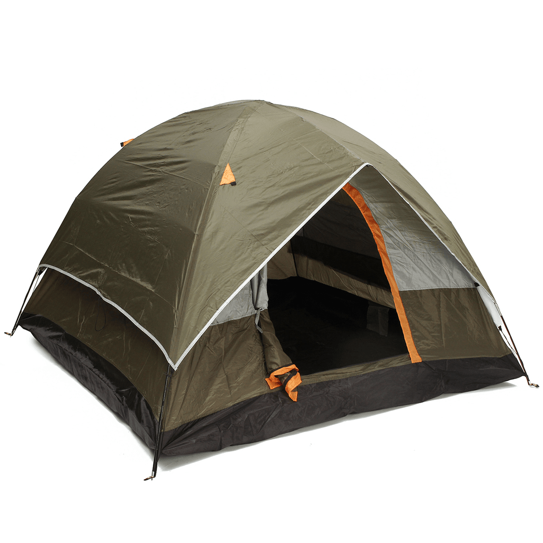 Outdoor 2-4 Persons Camping Tent Double Layer Waterproof Windproof Anti-Uv Sunshade Canopy - MRSLM