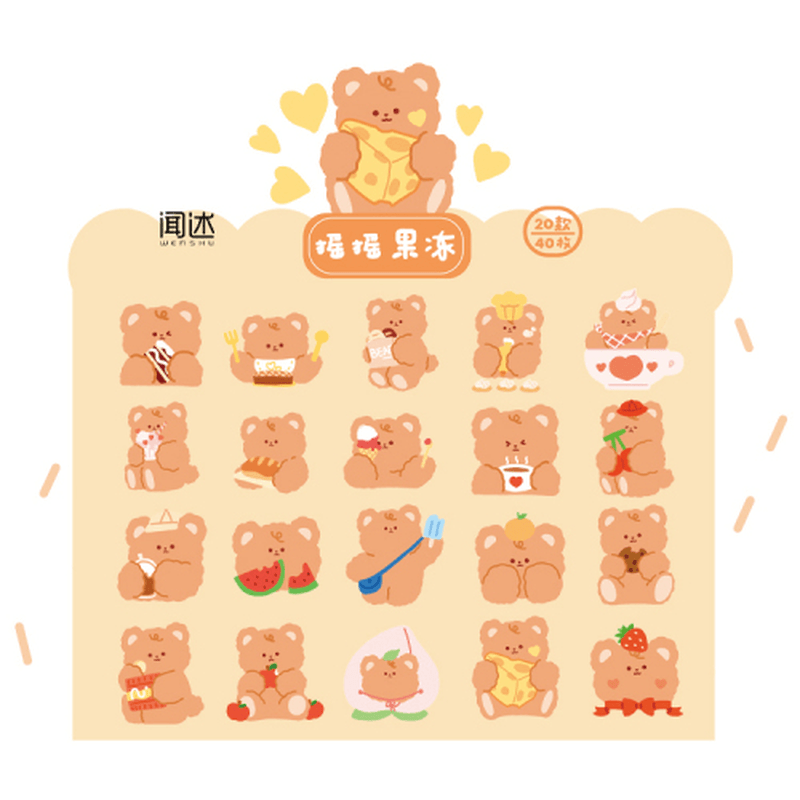 Cute Bear Diary Diary Decoration Sticker Scrapbook Sticker Sticker Diary Stationery Photo Album Sticker - MRSLM