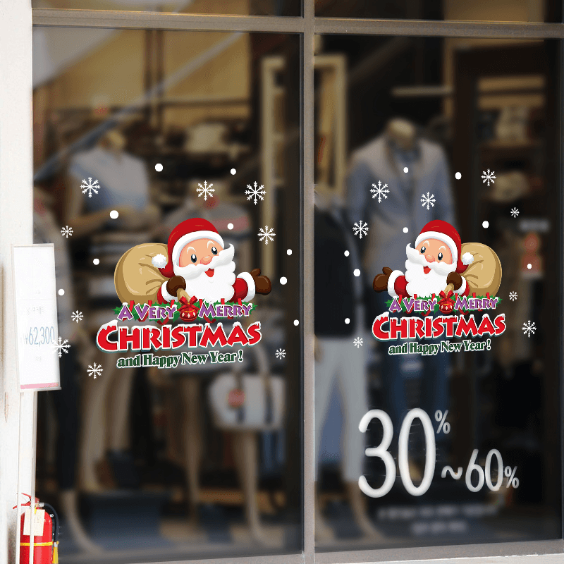 Miico XL506 Christmas Sticker Home Decoration Sticker Window and Wall Sticker Shop Decorative Stickers - MRSLM