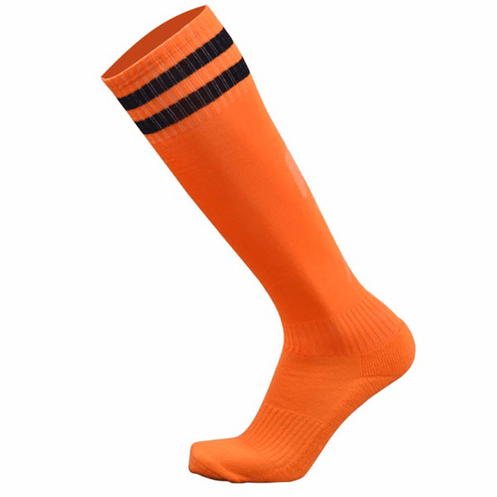 Men Adults Football Stripes Thickened Bottom Socks Long Tube Hygroscopic anti Skid Sports Socks - MRSLM