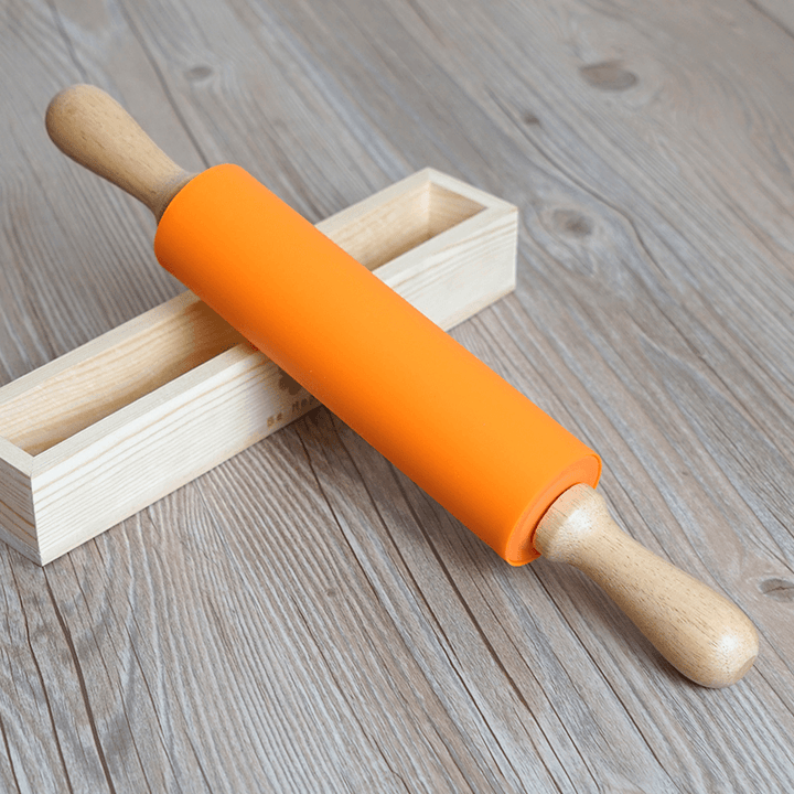 Non-Stick Silicone Rolling Pin Kitchen Pastry Dough Flour Bread Cooking Bakeware Tool - MRSLM