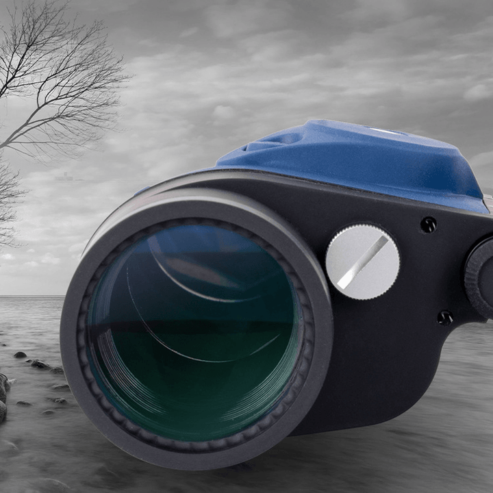 LUXUN 10X50 Waterproof Telescope HD Compass Ranging Boculars Outdoor Tourism Powerful Binoculars Blue - MRSLM
